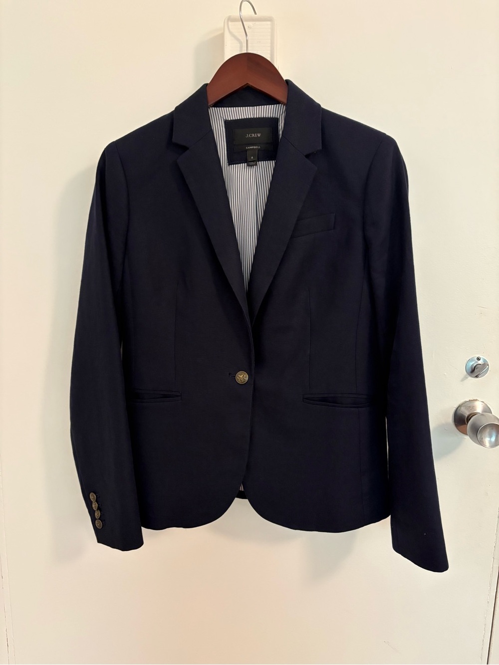 J. Crew Campbell Linen Navy Blazer